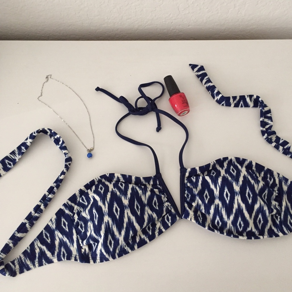Converse - Navy + White Ikat Bikini Top